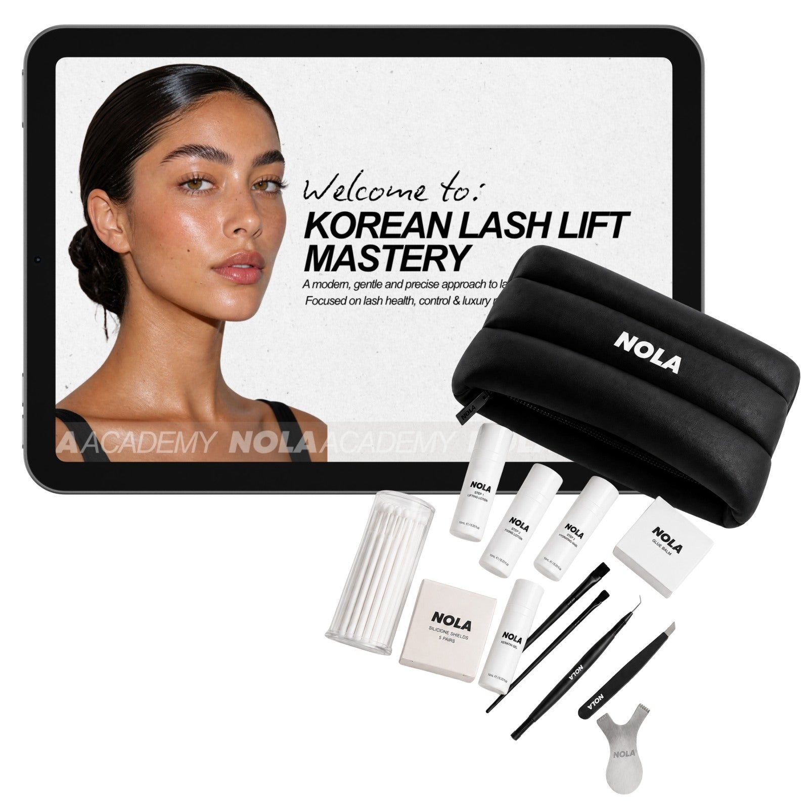 Korean Lash Lift Mastery displayed with the NOLA Starter Kit
